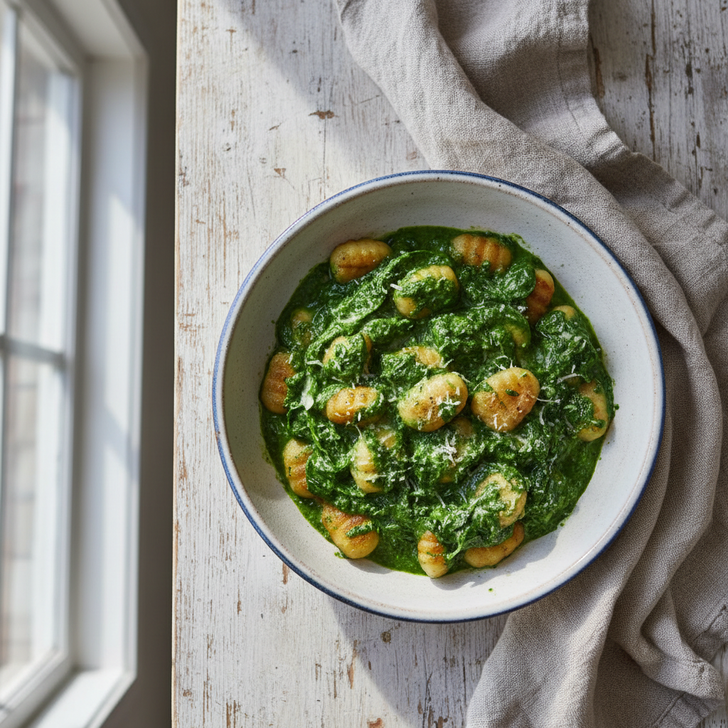 20-Minute Creamy Spinach Gnocchi