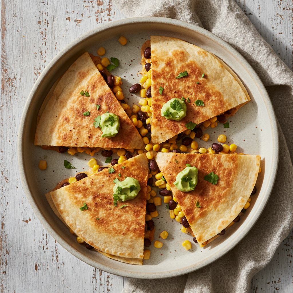 Cheesy Bean & Corn Quesadillas