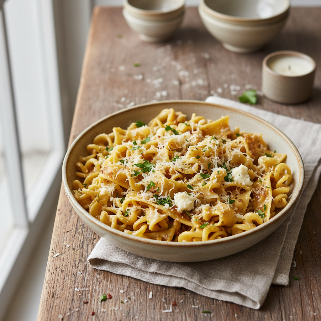 Cheesy Garlic Butter Noodles