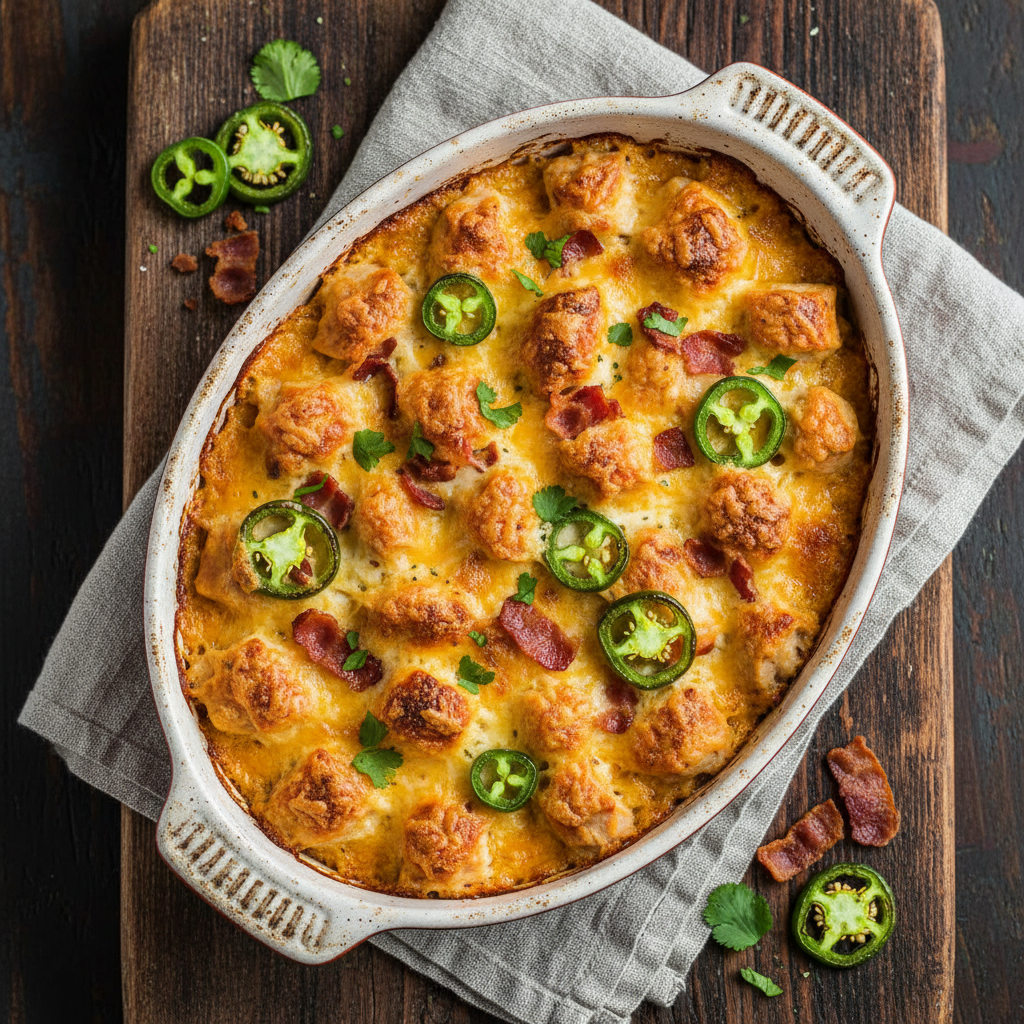 Cheesy Jalapeño Popper Chicken Bake