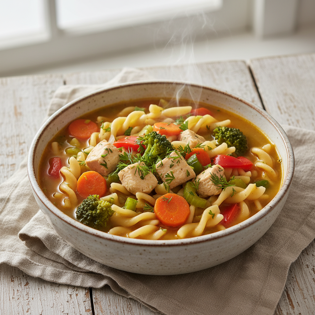 Cozy Chicken & Veggie Noodle Soup