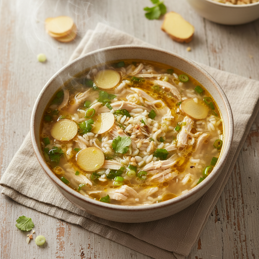 Cozy Ginger Chicken and Rice Soup