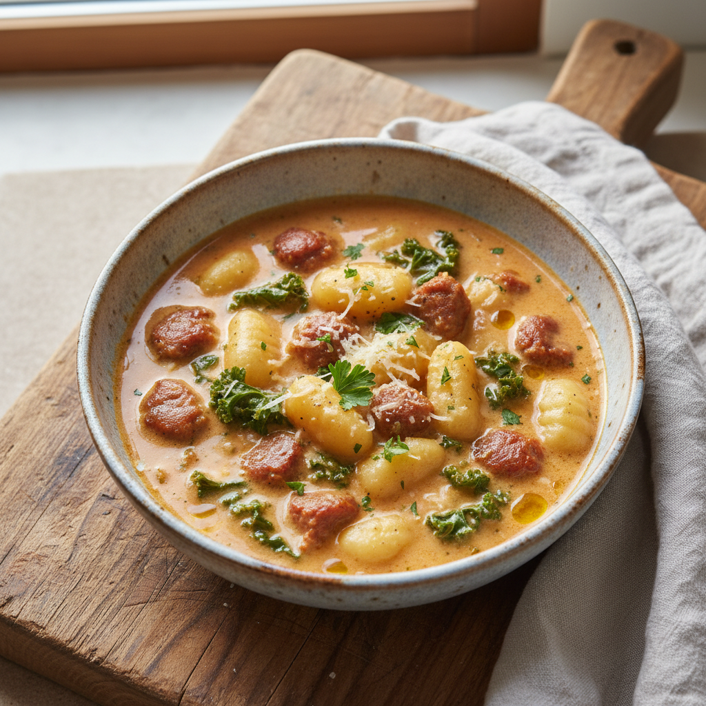 Cozy Sausage Gnocchi Soup