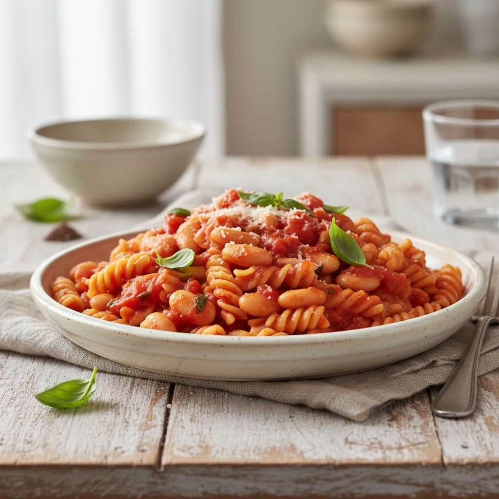 Cozy Tomato and White Bean Pasta