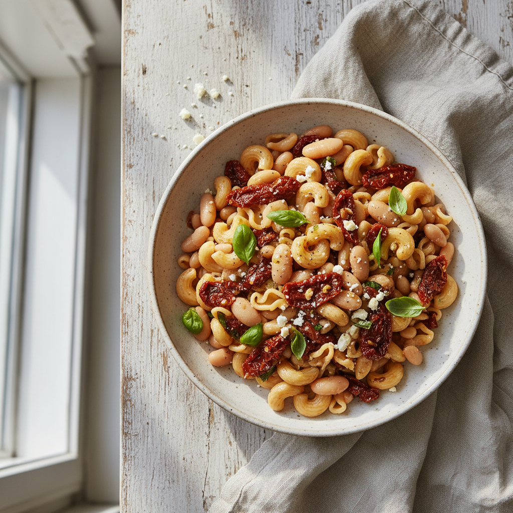 Cozy White Bean and Sun-Dried Tomato Pasta