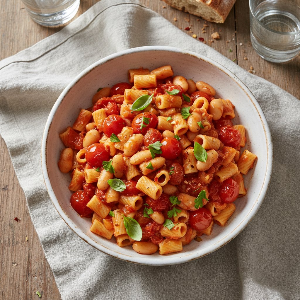 Cozy White Bean and Tomato Pasta