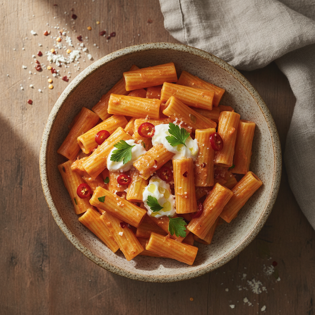 Creamy Calabrian Chili Rigatoni