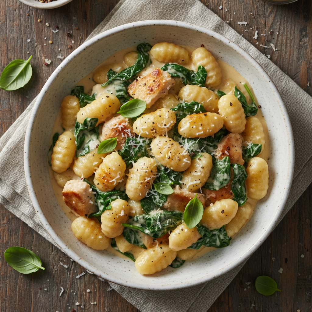 Creamy Chicken and Spinach Gnocchi