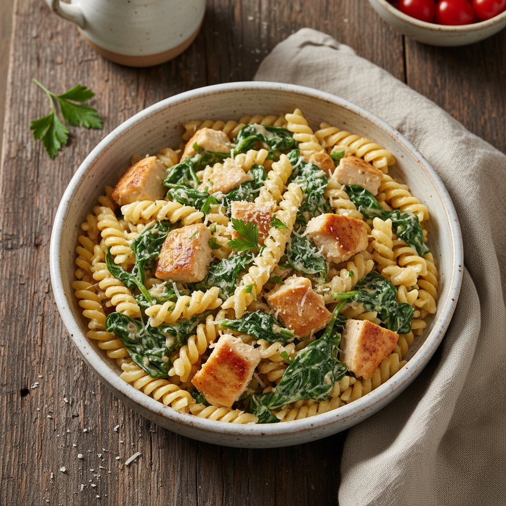 Creamy Chicken and Spinach Pasta