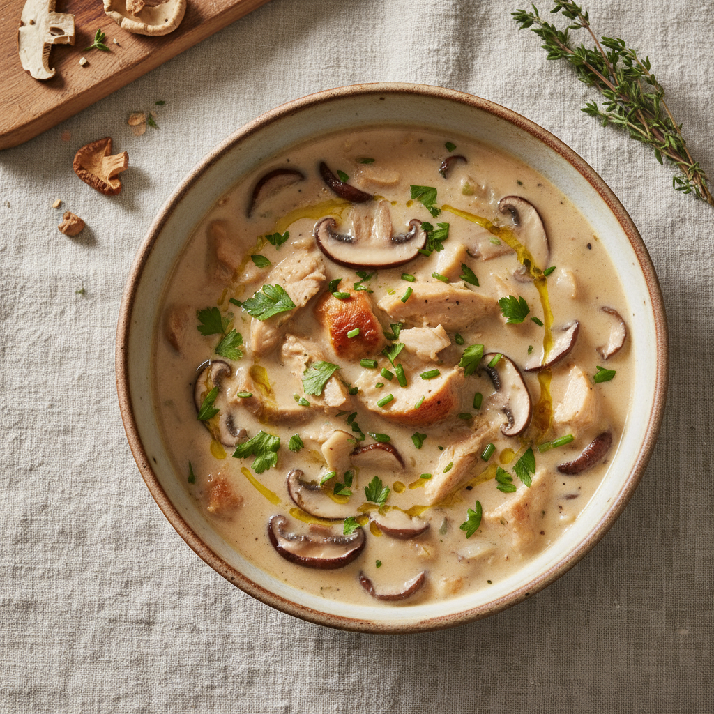 Creamy Chicken & Mushroom Soup