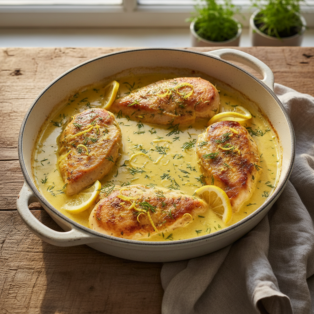Creamy Lemon Dill Chicken Skillet