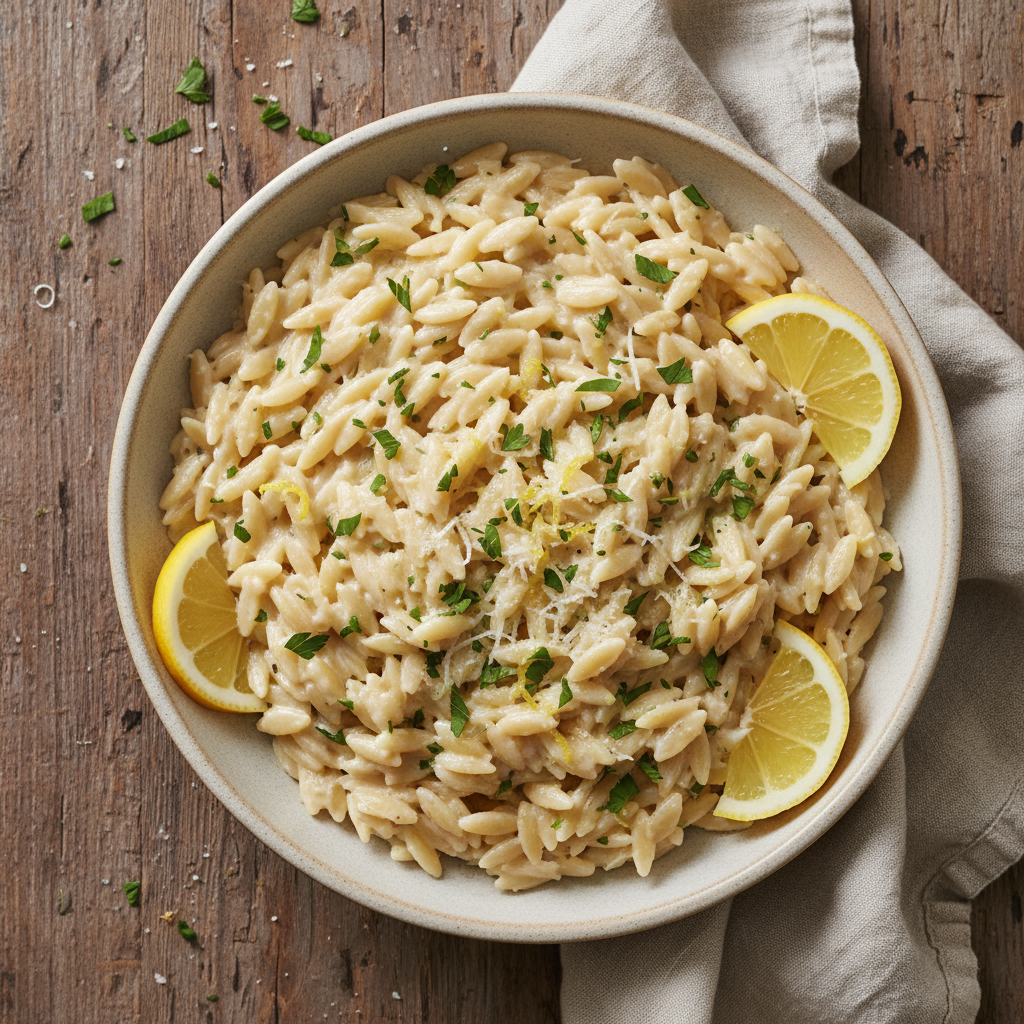 Creamy Parmesan Lemon Orzo