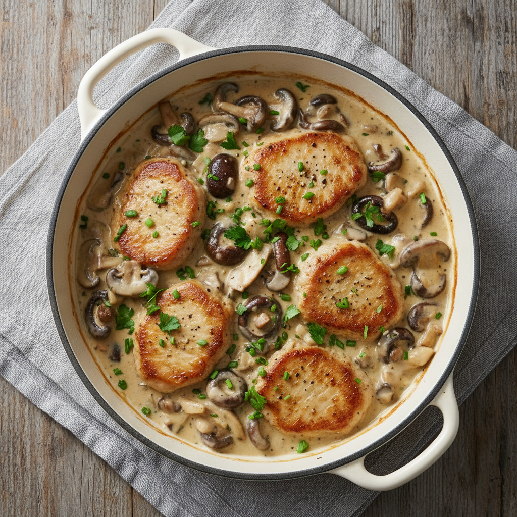 Creamy Pork and Mushroom Skillet