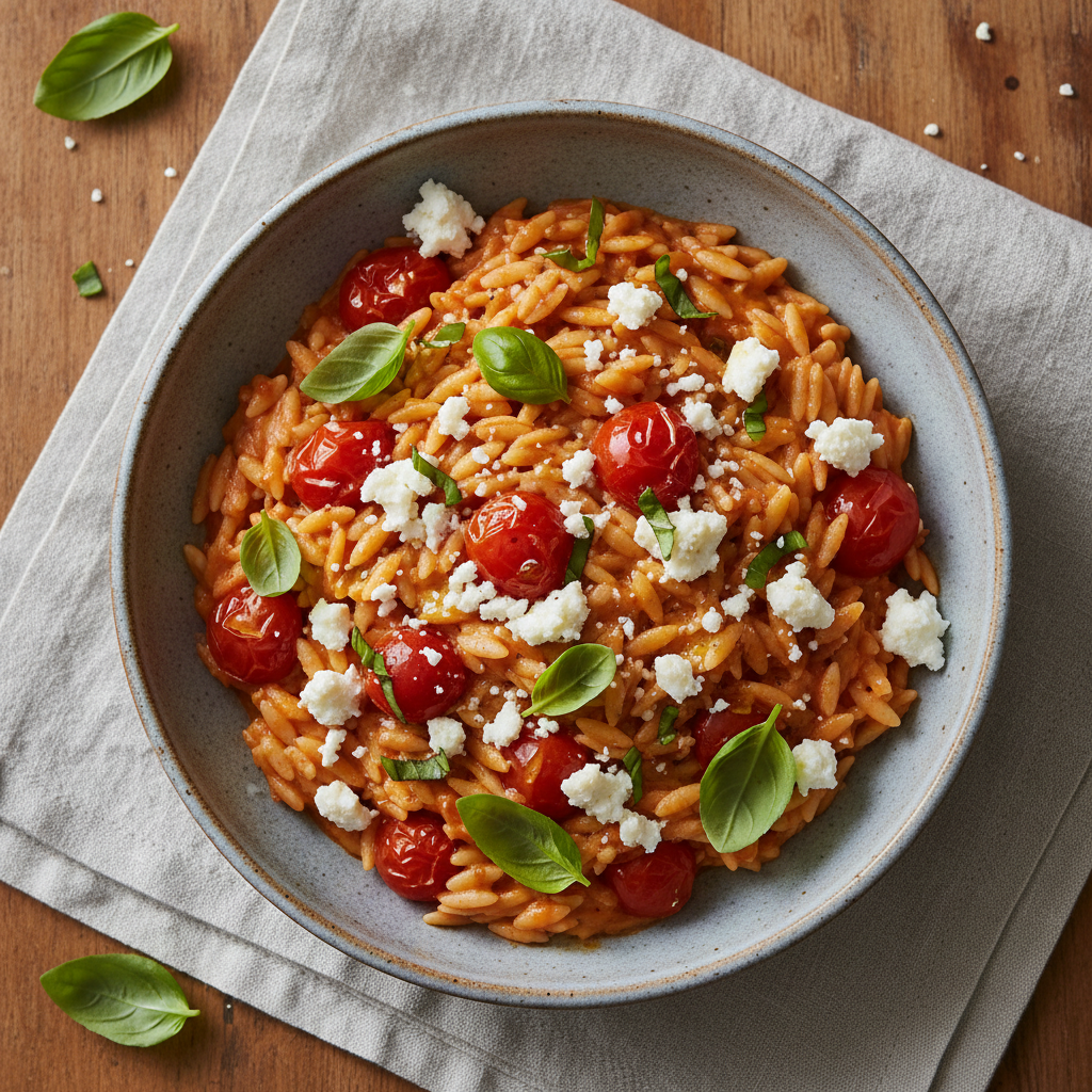 Creamy Tomato and Feta Orzo