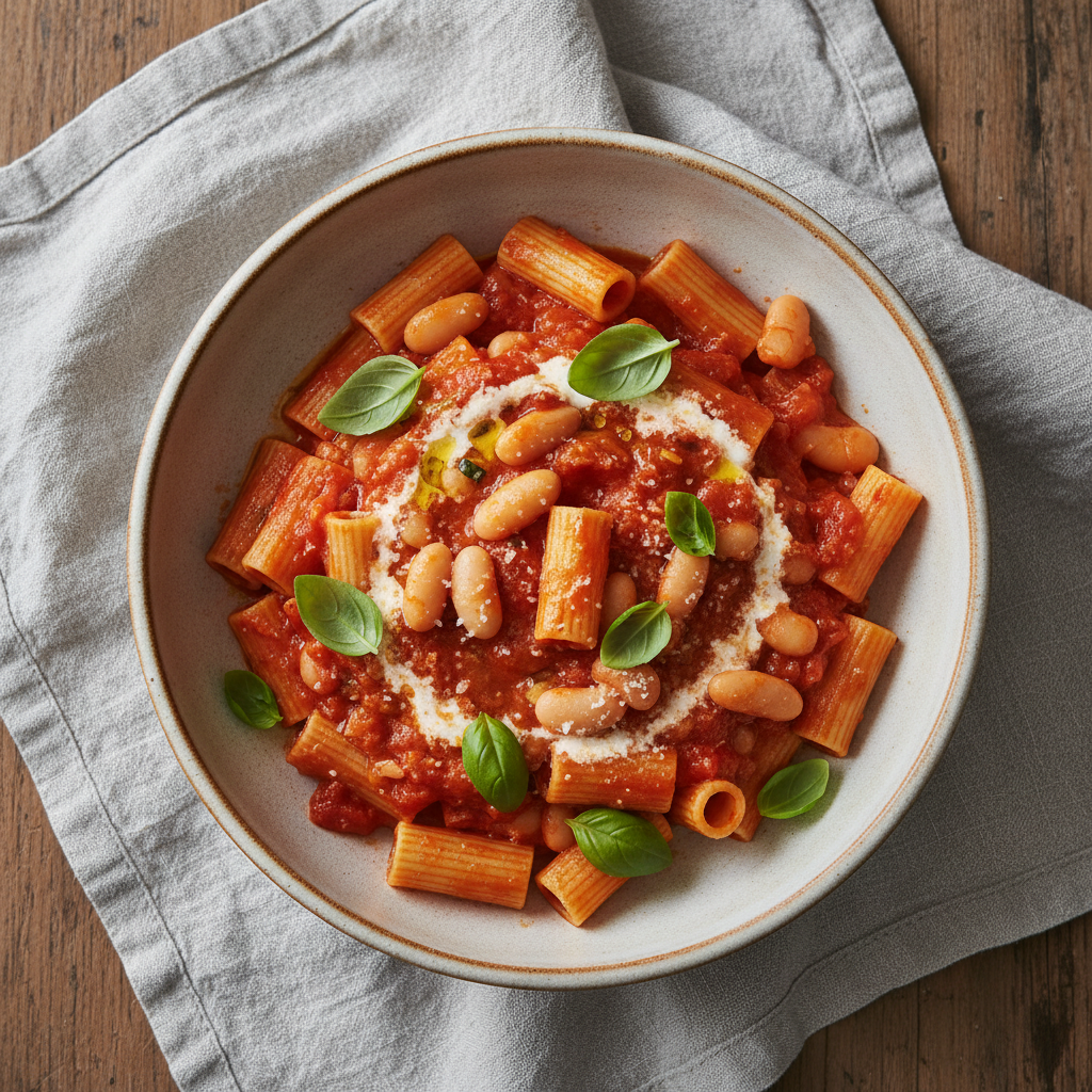 Creamy Tomato and White Bean Pasta