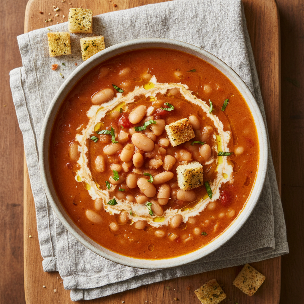 Creamy Tomato and White Bean Soup