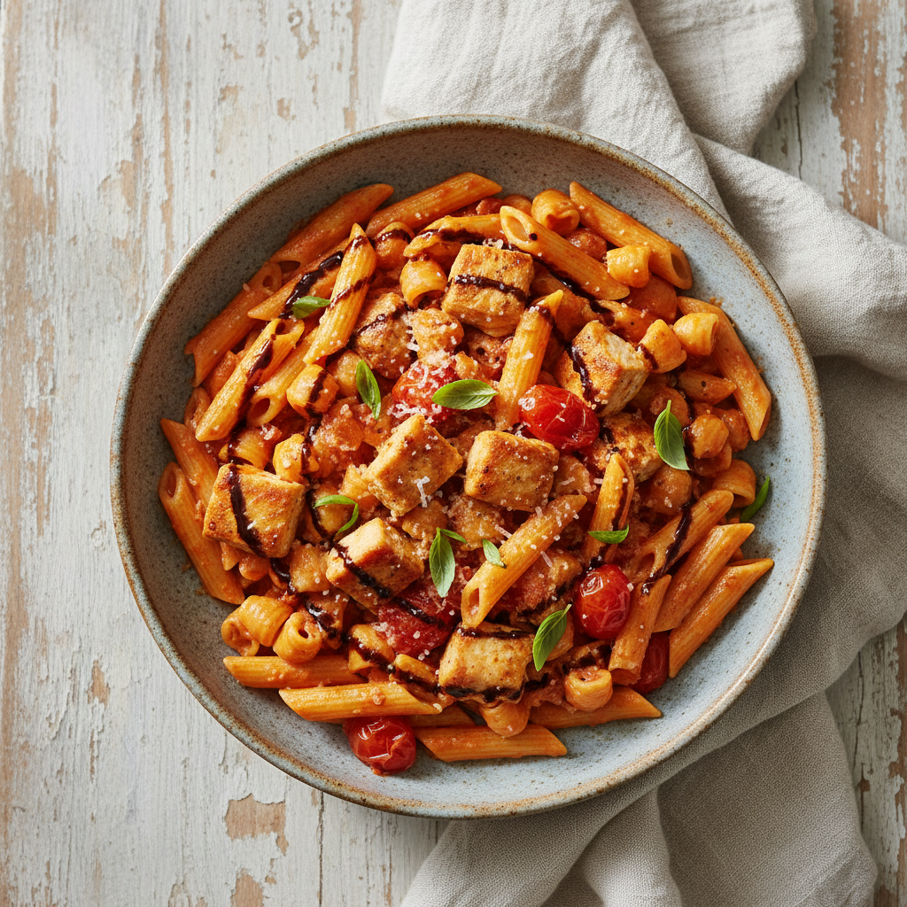 Creamy Tomato Balsamic Chicken Pasta