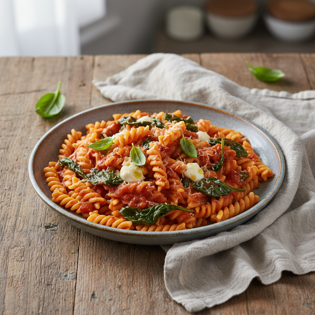 Creamy Tomato Pasta with Spinach