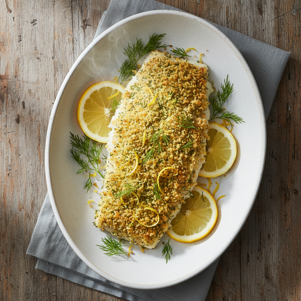 Crispy Baked Fish with Lemon Dill
