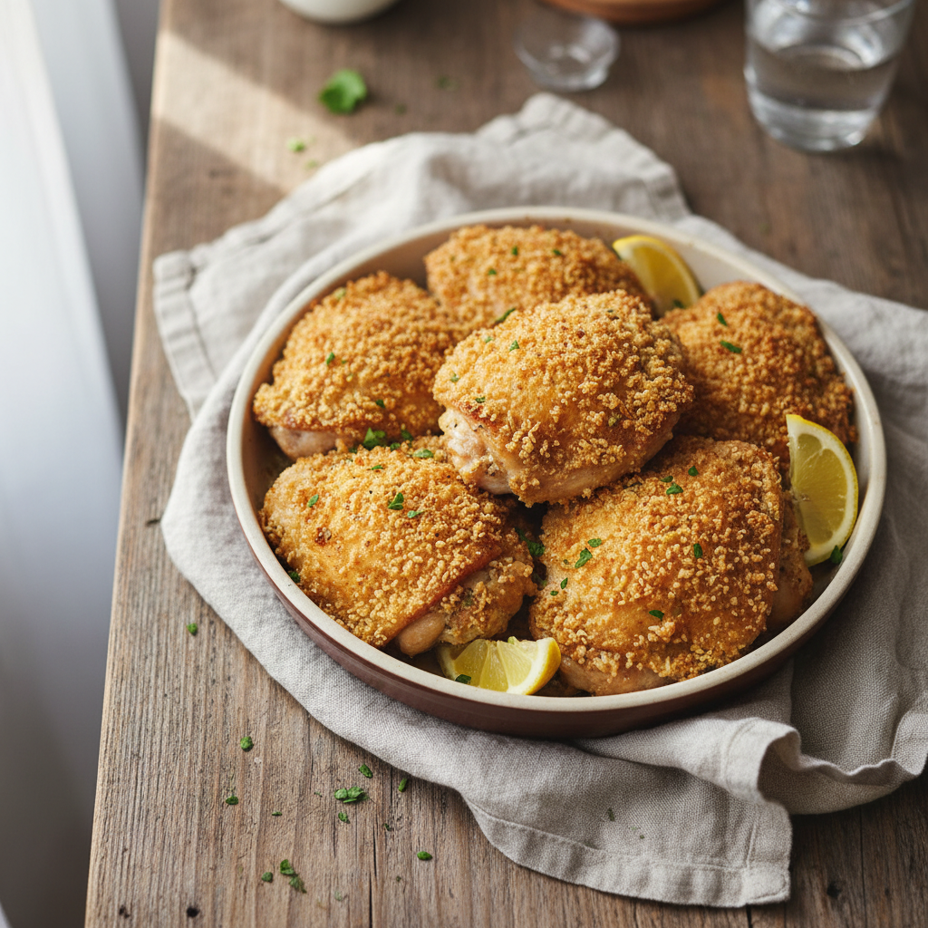 Crispy Baked Panko Chicken Thighs