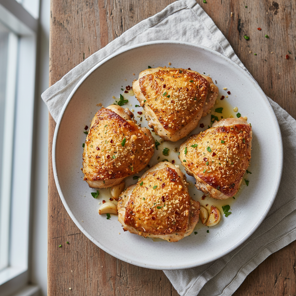 Crispy Parmesan Chicken Thighs