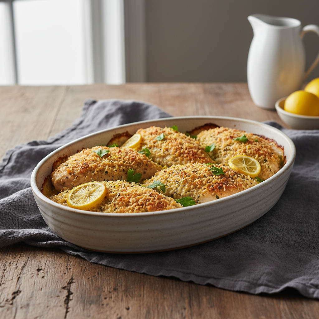 Crispy Parmesan-Lemon Chicken Bakes