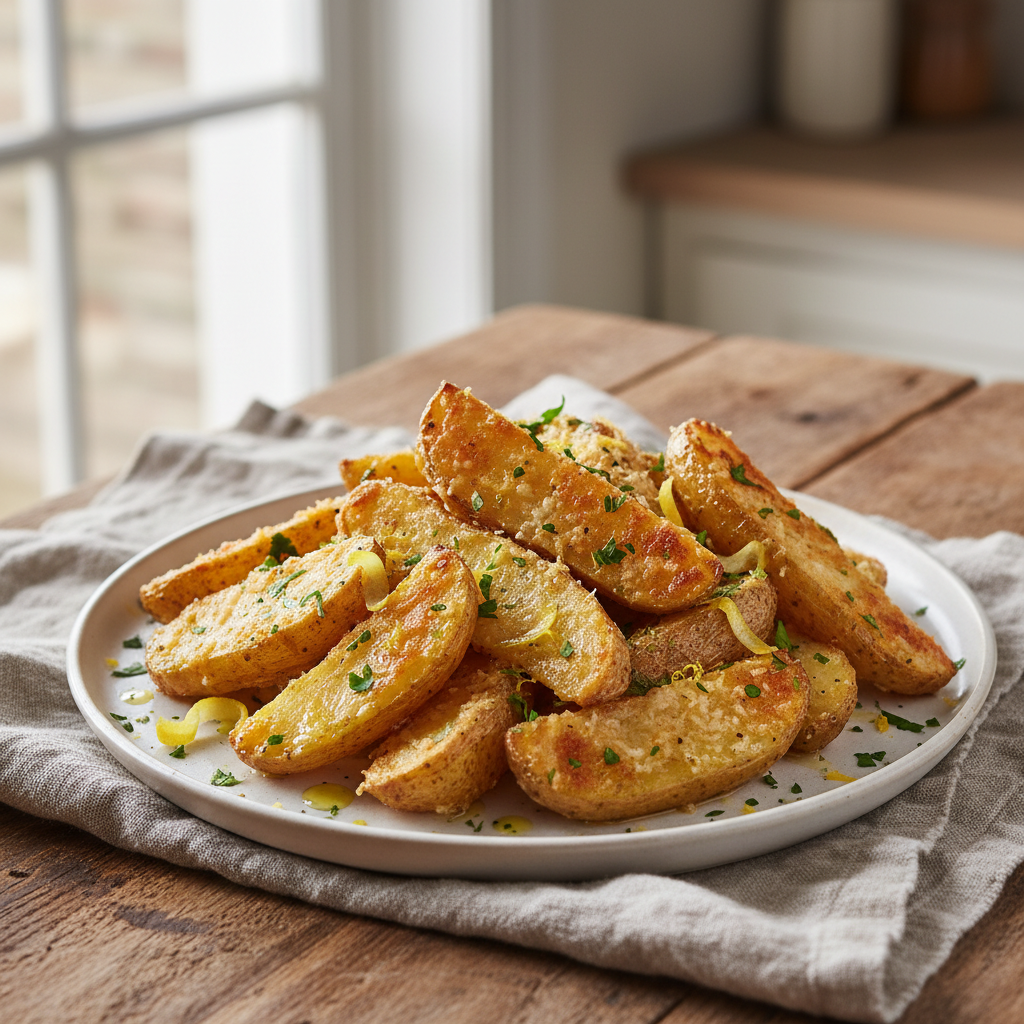Crispy Parmesan Lemon Potatoes