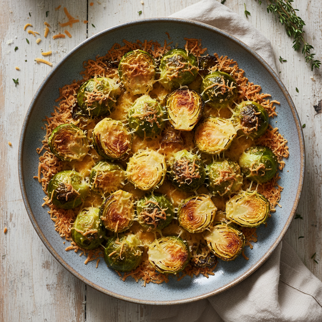 Crispy Parmesan Roasted Brussels Sprouts