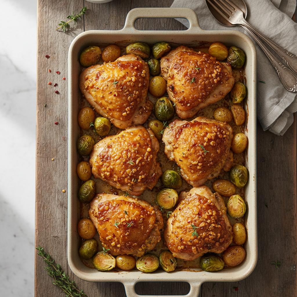 Crispy Sheet-Pan Honey Mustard Chicken