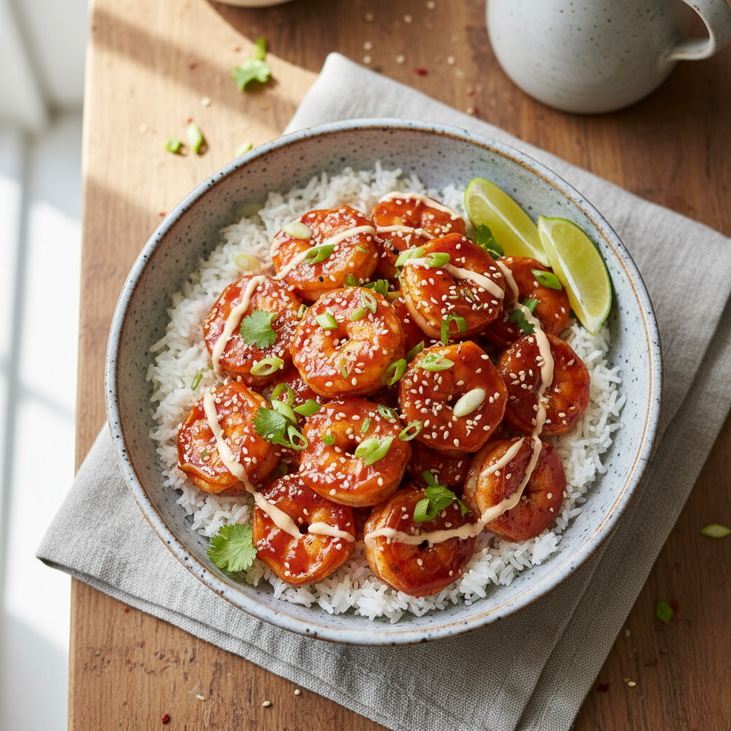 Crispy Sweet Chili Shrimp Bowls