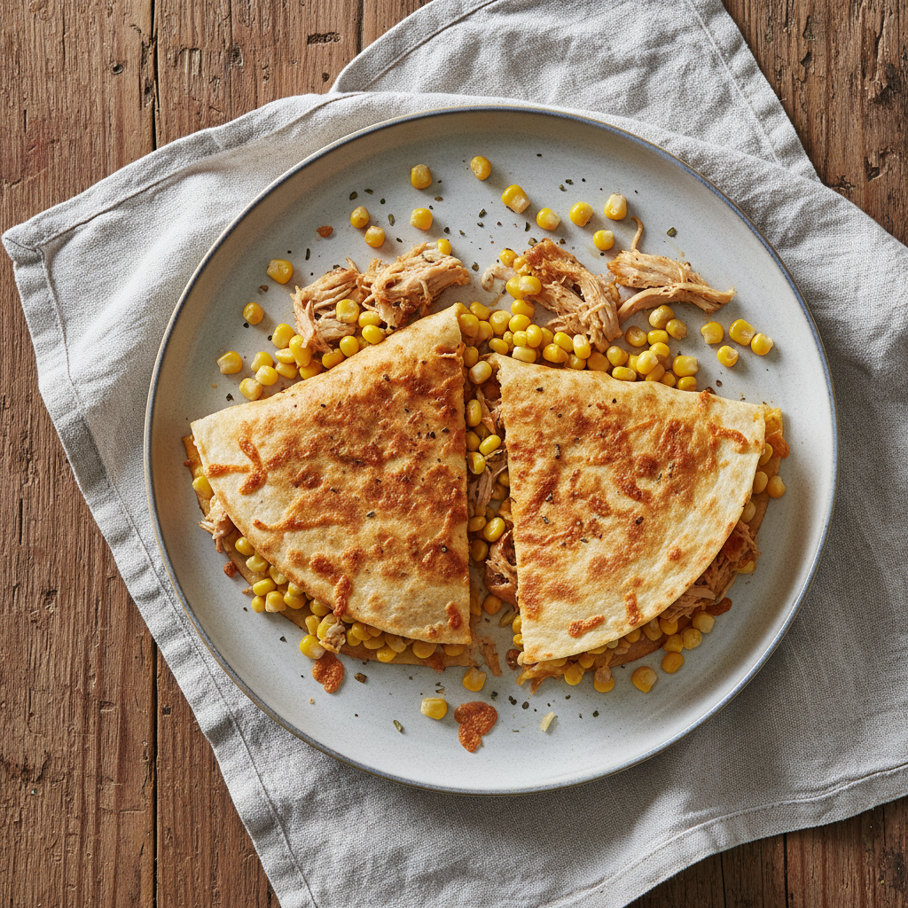 Easy Baked Chicken and Corn Quesadillas