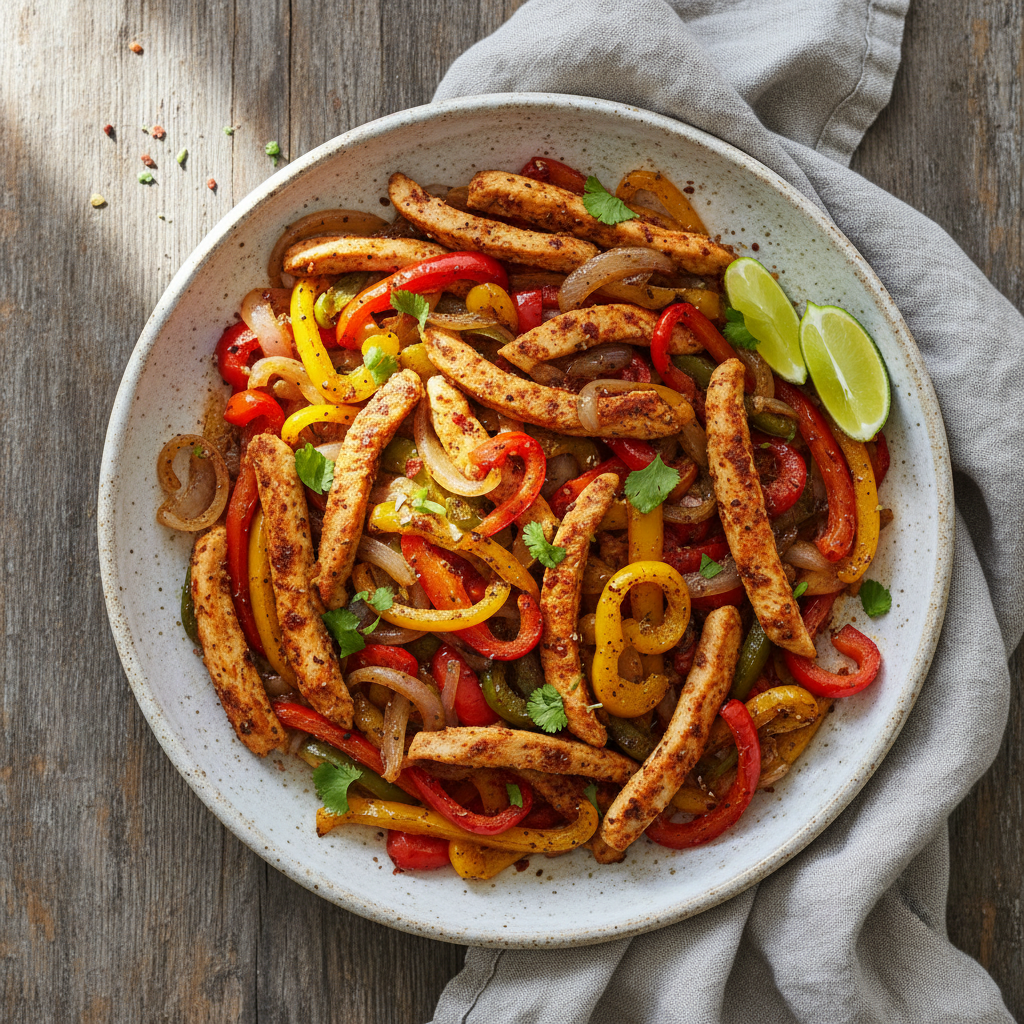 Easy Baked Chicken & Veggie Fajitas