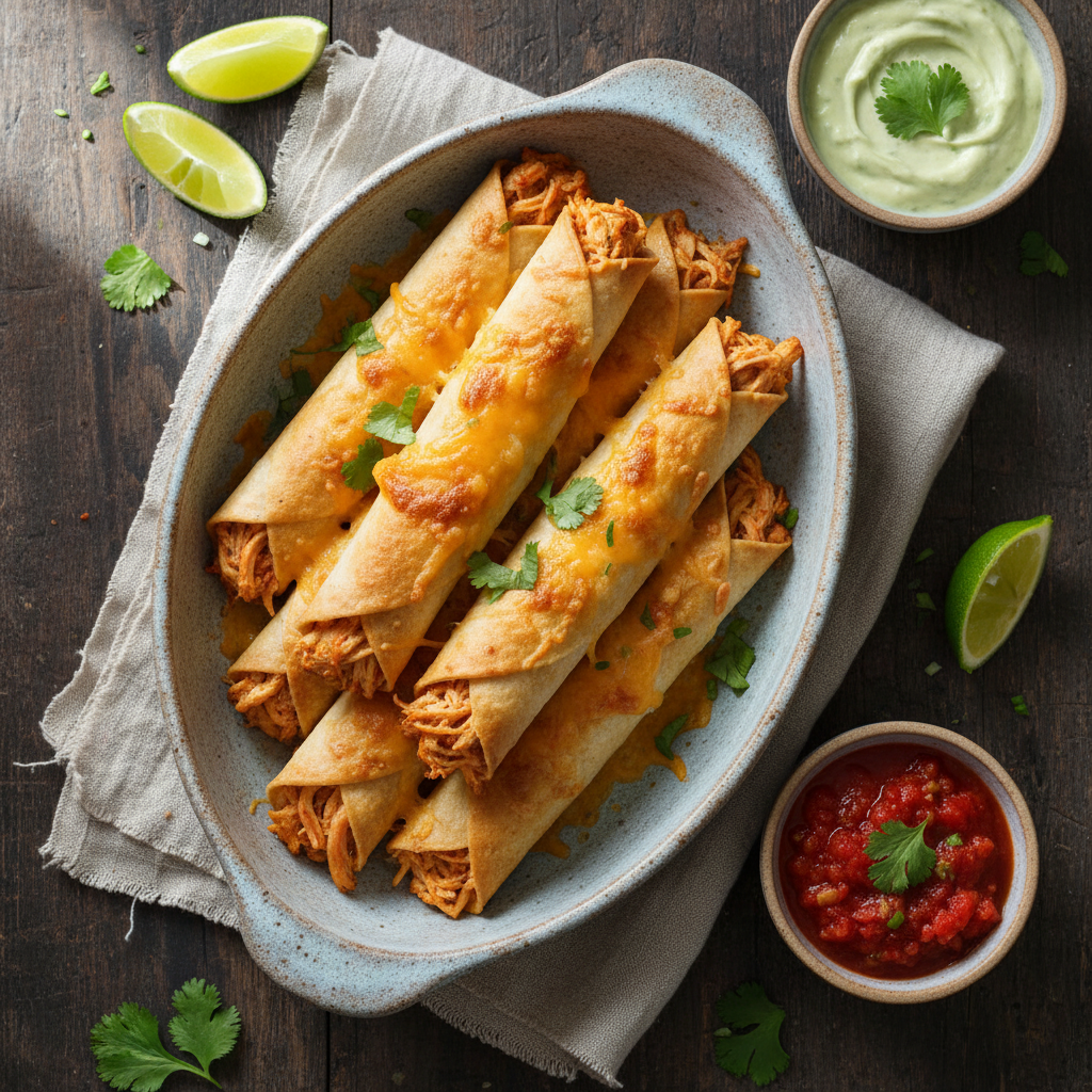 Easy Baked Chicken Taquitos