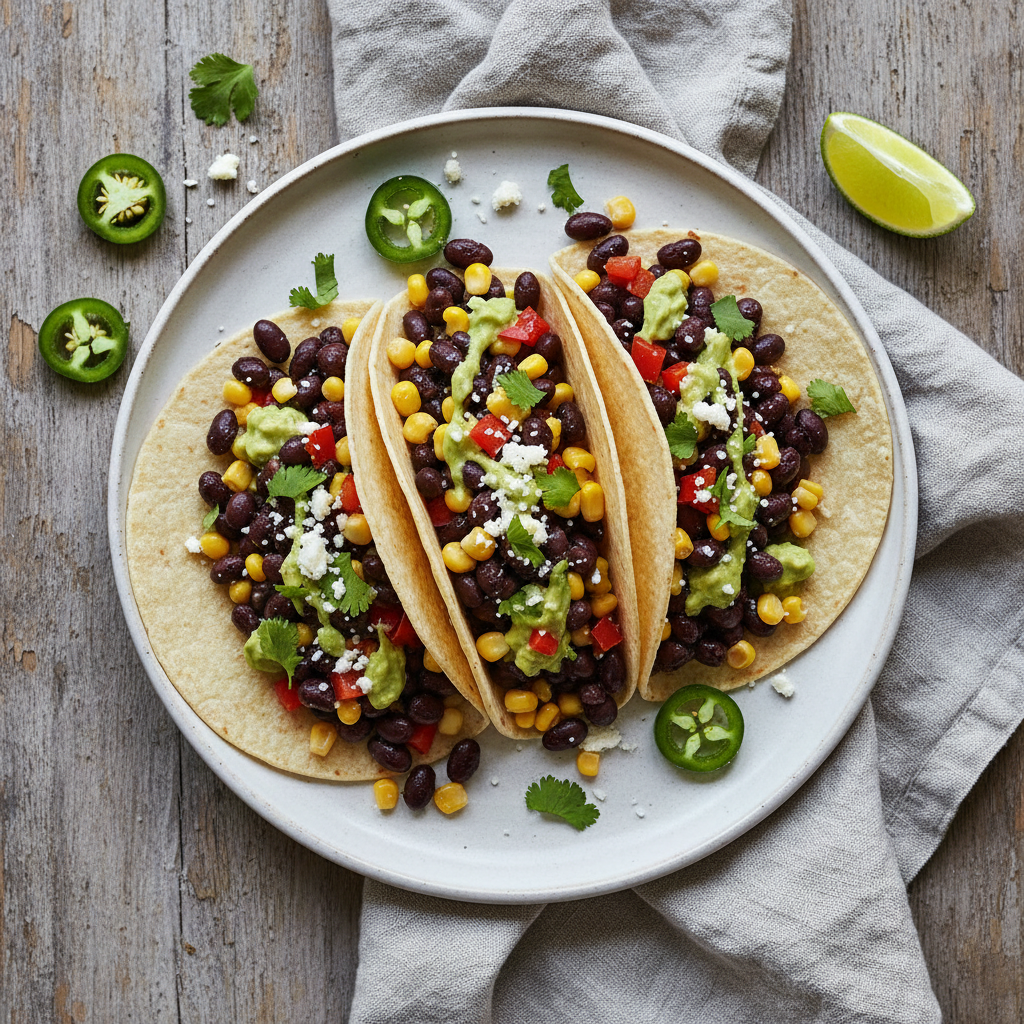 Easy Black Bean and Corn Tacos