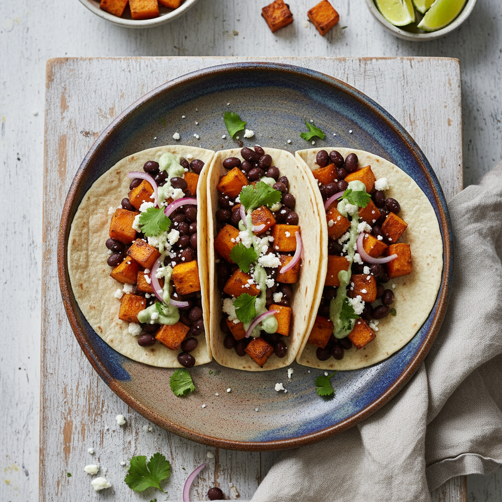 Easy Black Bean & Sweet Potato Tacos