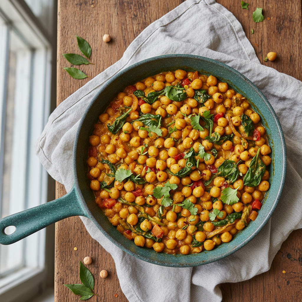 Golden Curried Chickpea Skillet