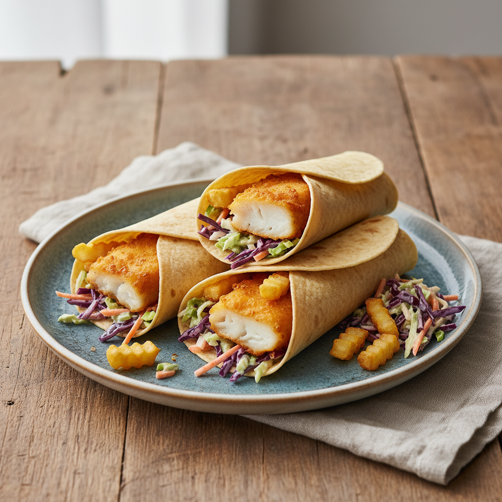 Golden Fish and Chip Wraps