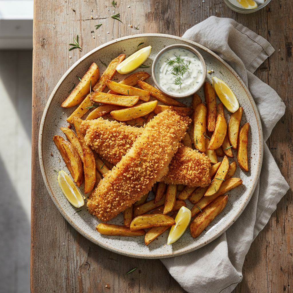 Golden Fish and Chips Sheet Pan