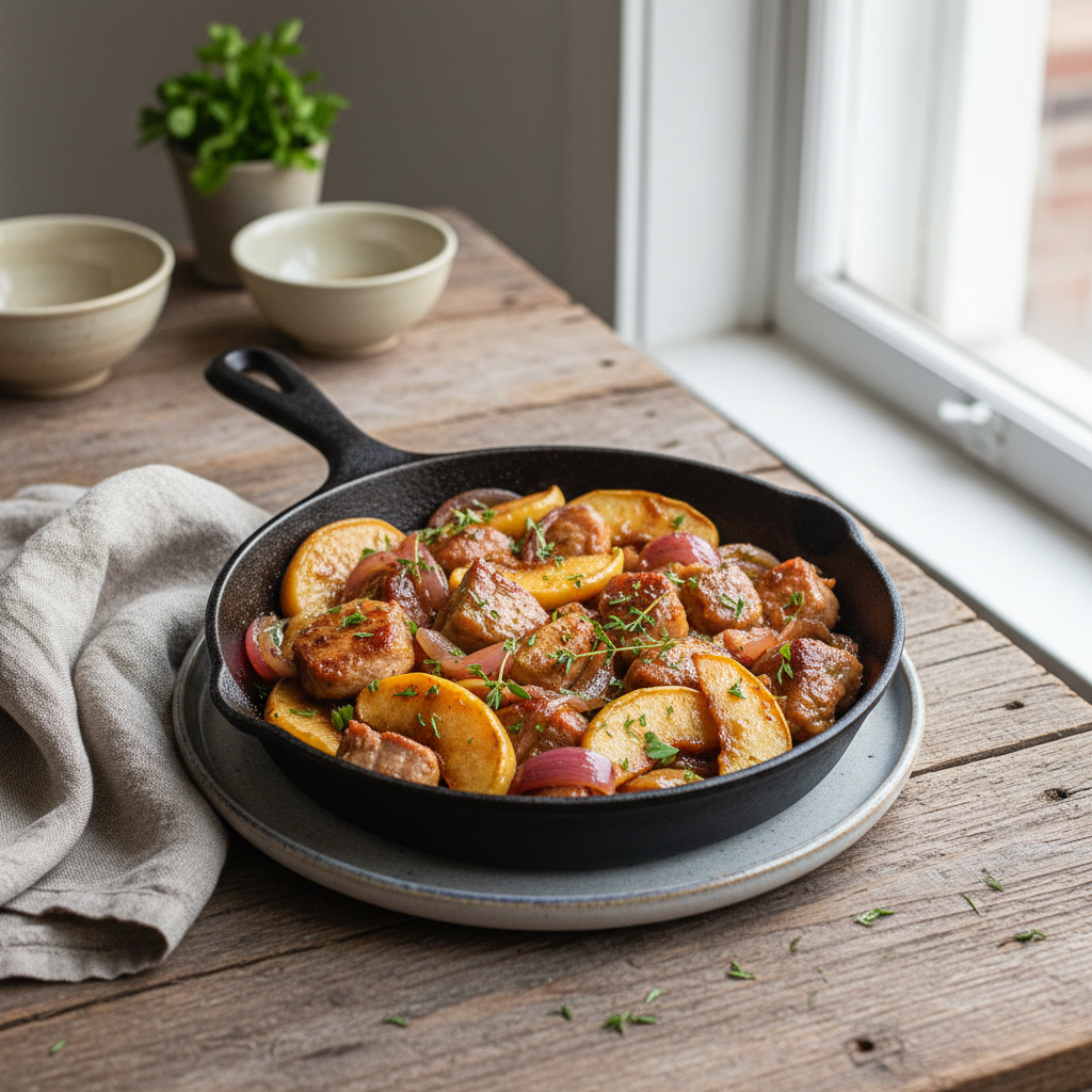 Golden Pork and Apple Skillet