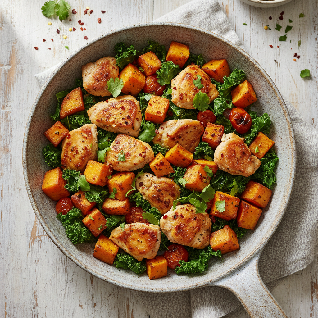 Hearty Chicken & Sweet Potato Skillet