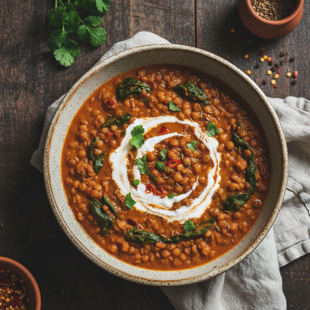 Hearty Lentil and Spinach Curry
