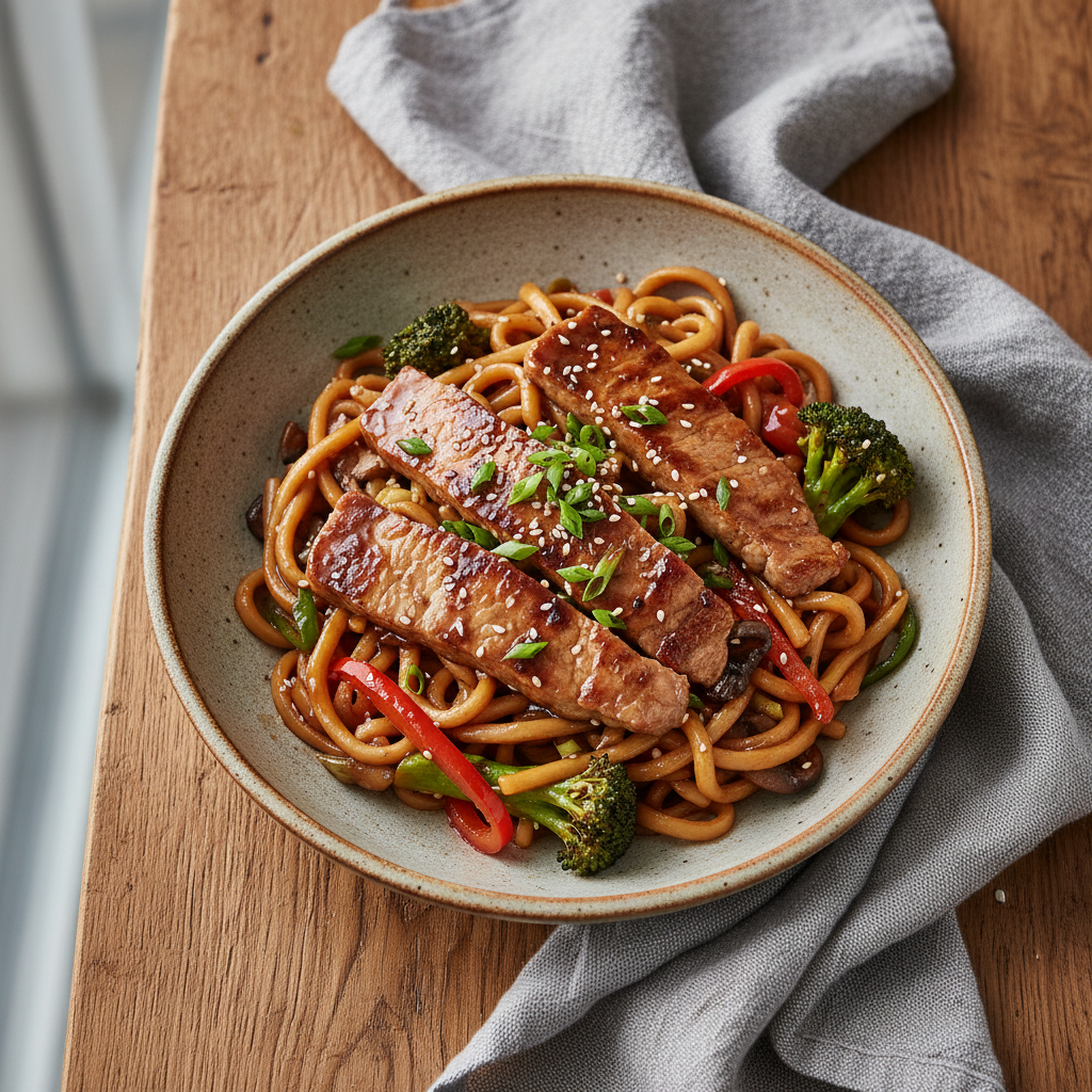 Hearty Pork Noodle Stir-Fry