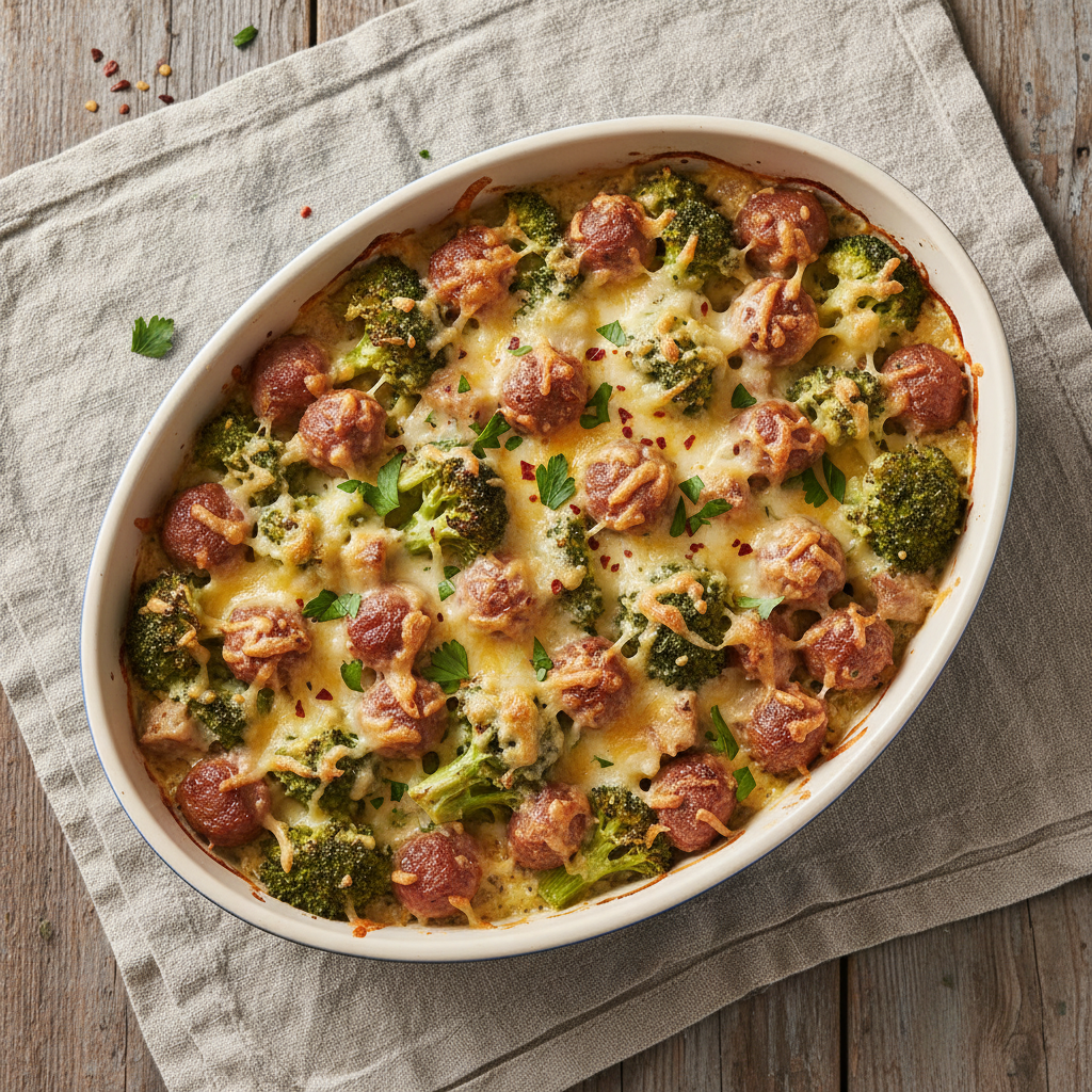 Hearty Sausage and Broccoli Bake