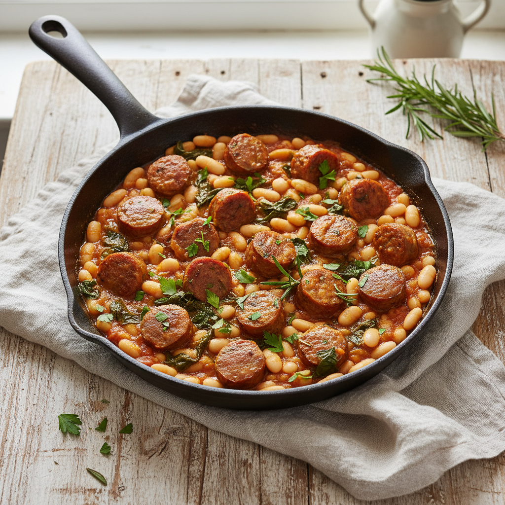 Hearty Sausage & White Bean Skillet