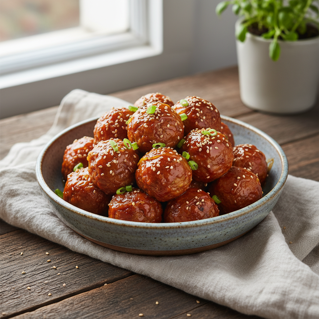 Honey Garlic Gochujang Meatballs