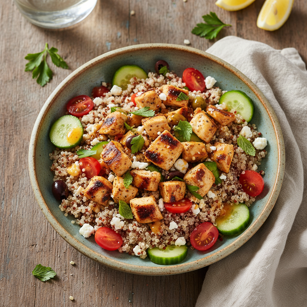 Mediterranean Chicken and Quinoa Bowls