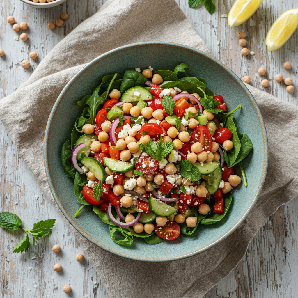 Mediterranean Chickpea Salad Bowls