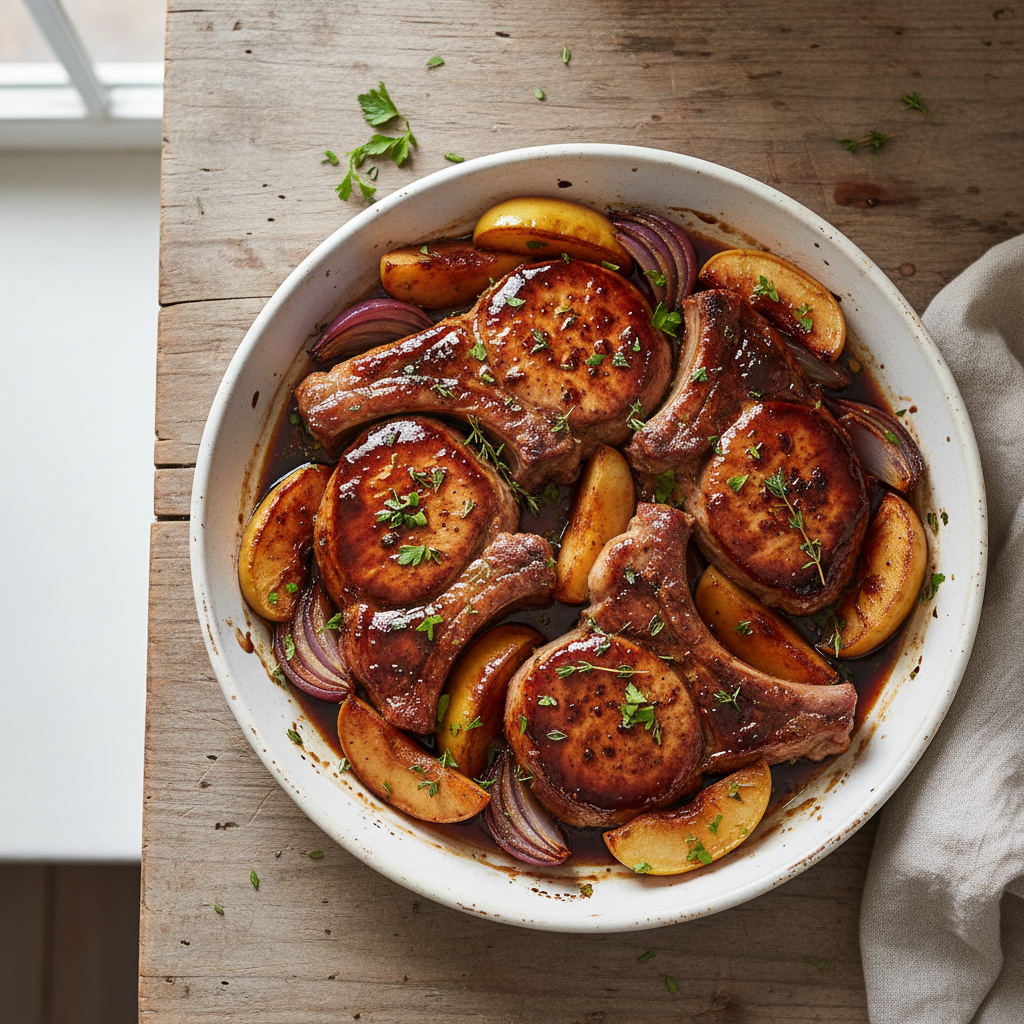 One-Pan Balsamic Glazed Pork and Apples