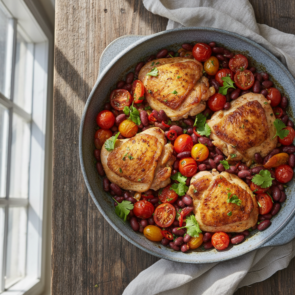 One-Pan Chicken and Bean Skillet