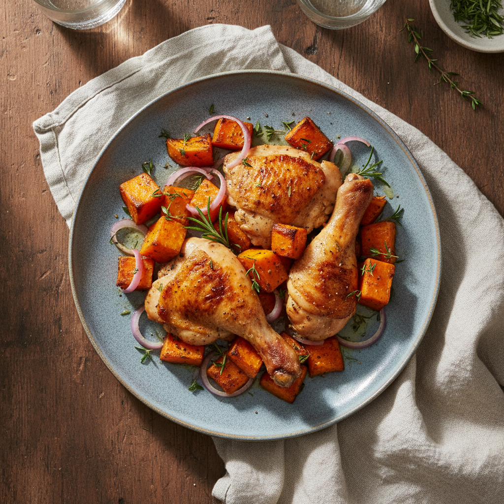 One-Pan Chicken & Sweet Potatoes